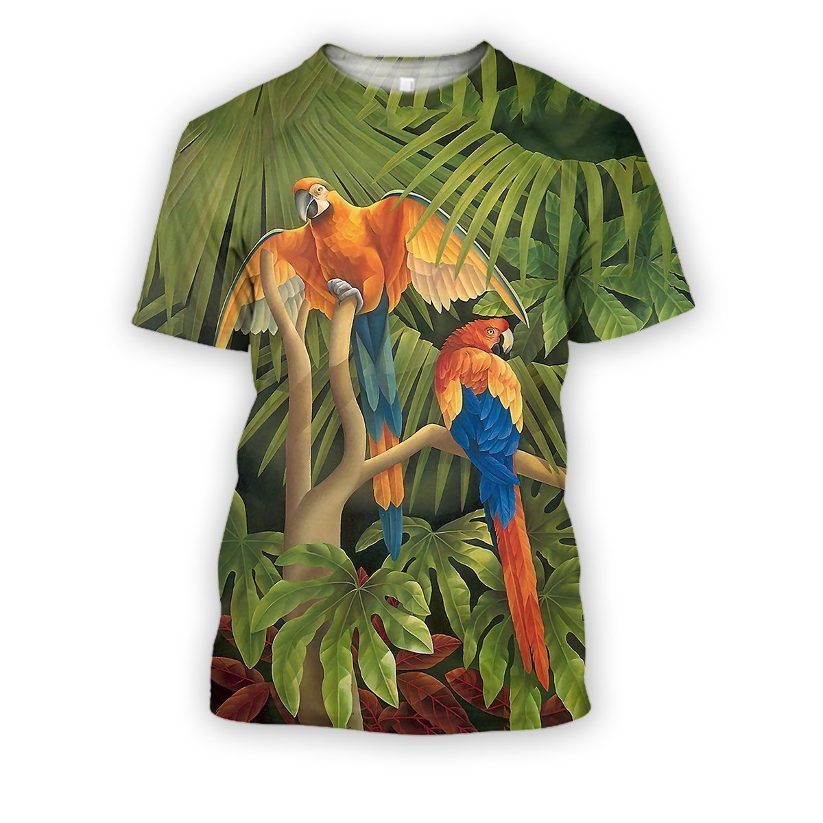 All Over Printed Parrots Shirts H252B-Apparel-HbArts-T-Shirt-S-Vibe Cosy™