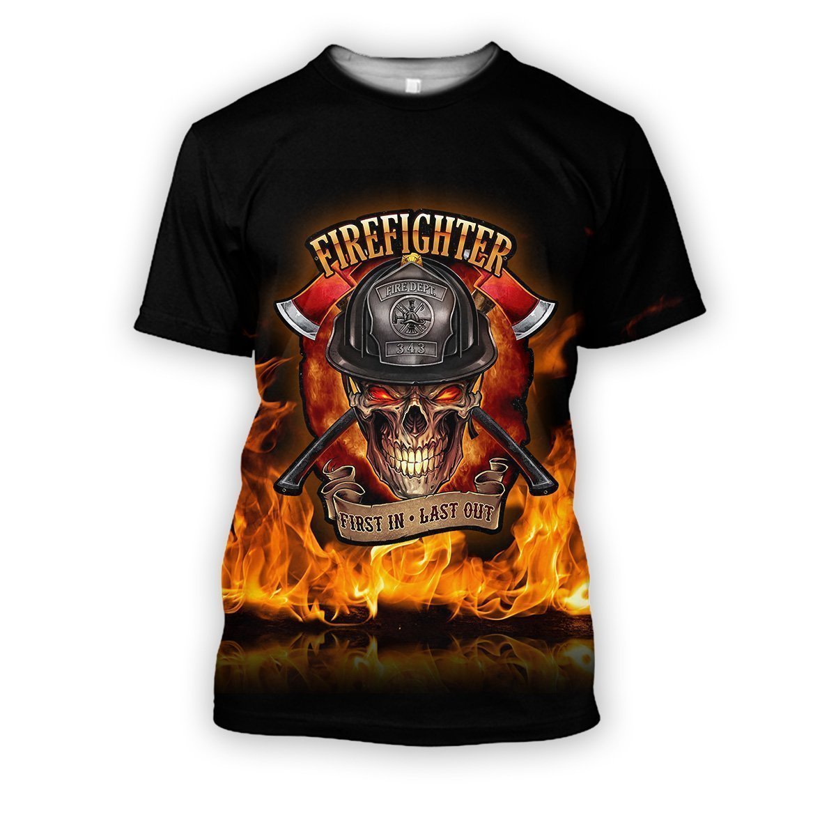 3D all over printed firefighter shirts-Apparel-HbArts-T-Shirt-S-Vibe Cosy™