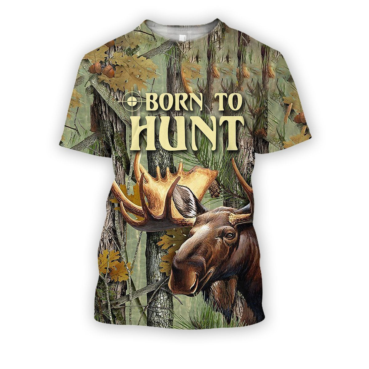 All Over Printed Moose Camo Shirts-Apparel-HbArts-T-Shirt-S-Vibe Cosy™