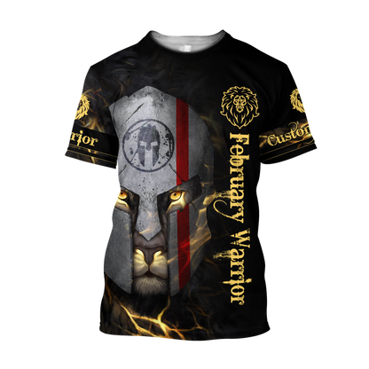 February Spartan Lion Warrior 3D All Over Printed Unisex Shirts