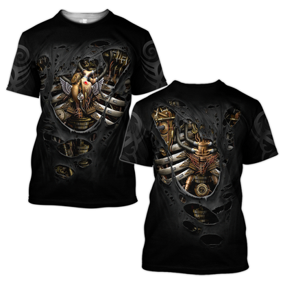 Steampunk Mechanic Skull All Over Printed Hoodie For Men and Women Pi21102002