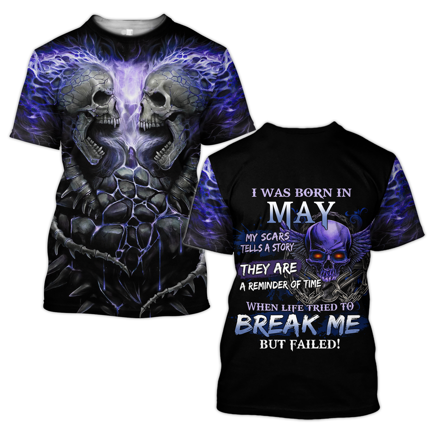 May Guy Skull 3D All Over Printed  Unisex Hoodie