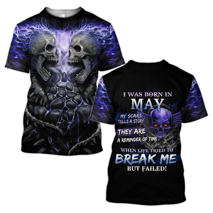 May Guy Skull 3D All Over Printed  Unisex Hoodie