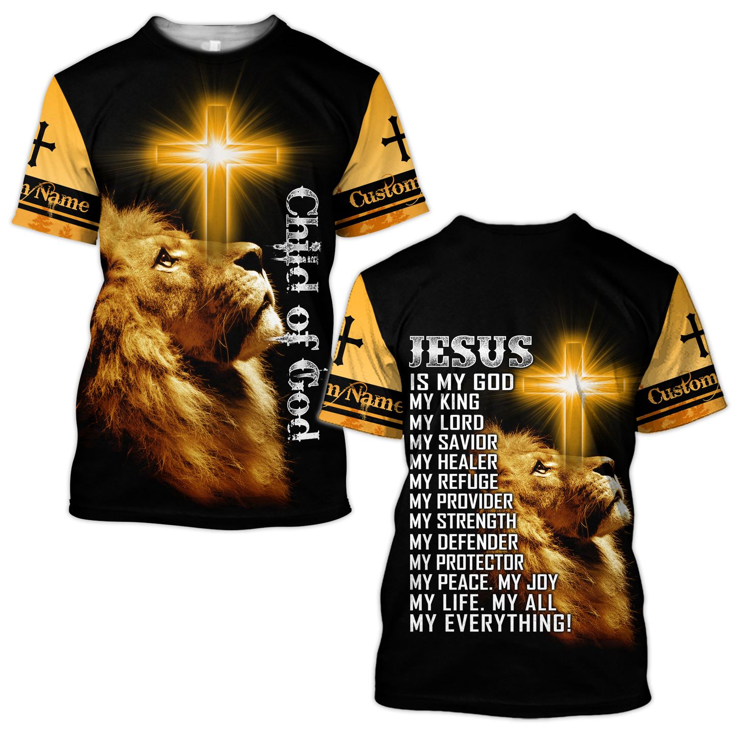 Child Of God Custome Name 3D All Over Printed Shirts For Men and Women Pi15102004