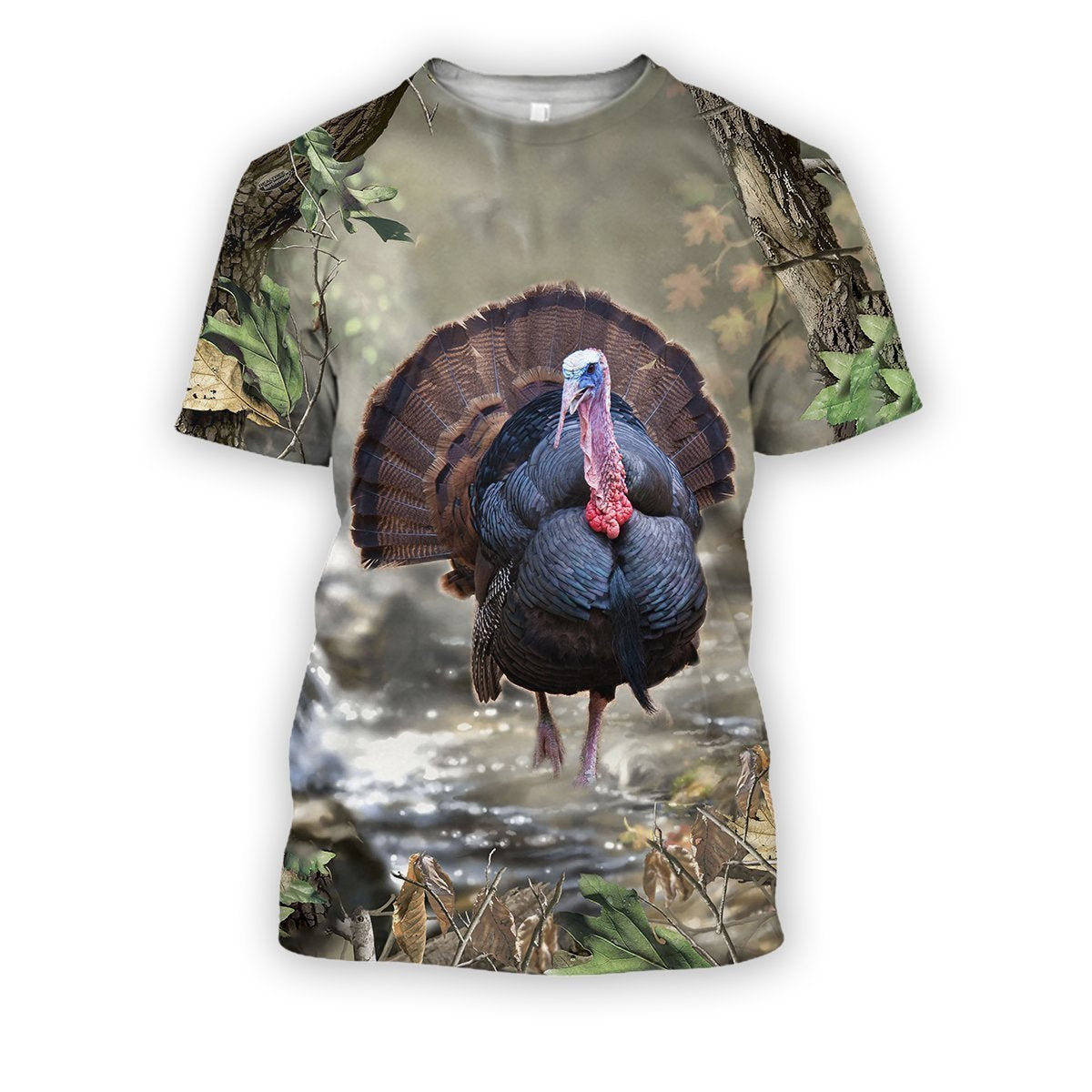 All Over Printed Turkey Hunting Camo Shirts-Apparel-HbArts-T-Shirt-S-Vibe Cosy™