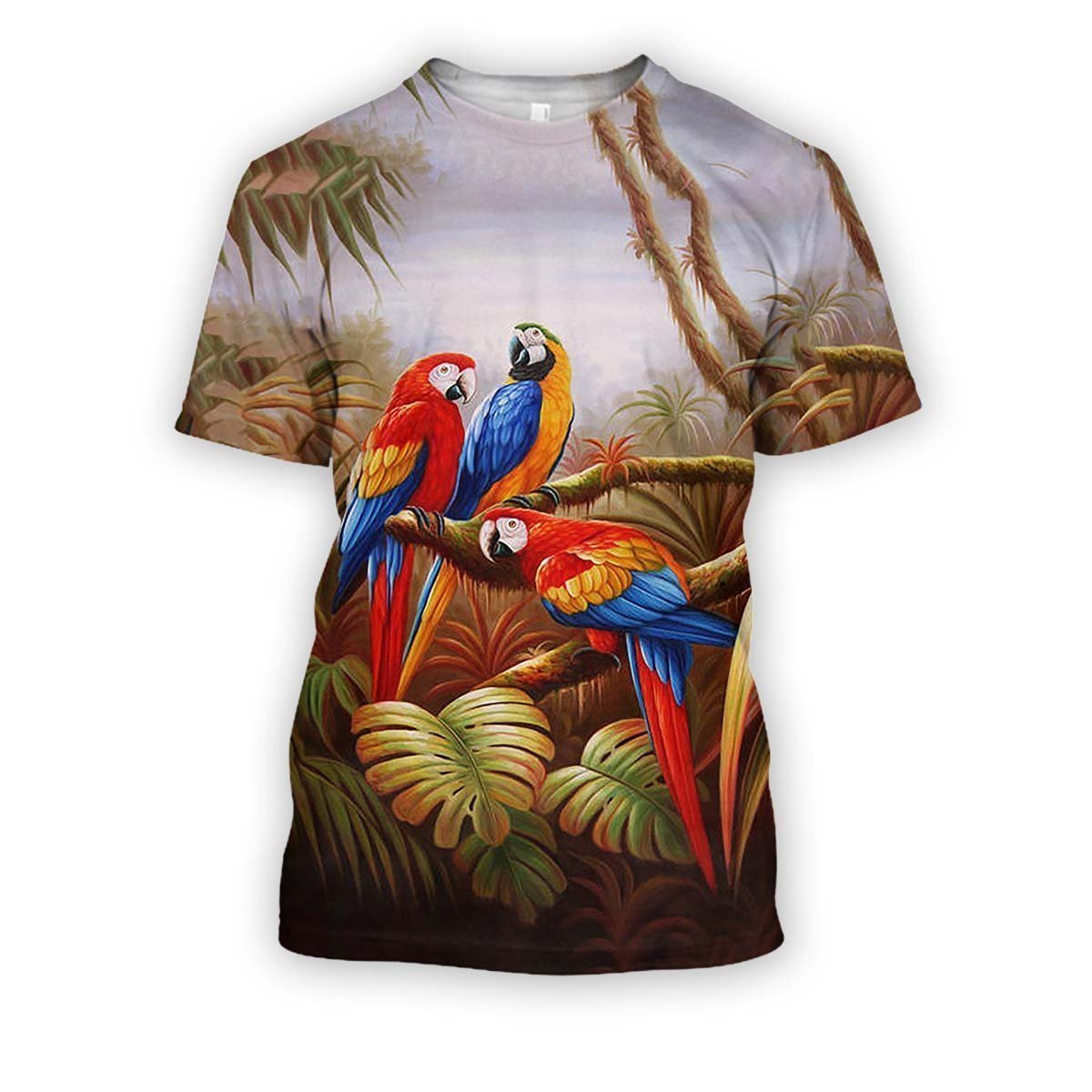 All Over Printed Parrots Shirts H404-Apparel-HbArts-T-Shirt-S-Vibe Cosy™