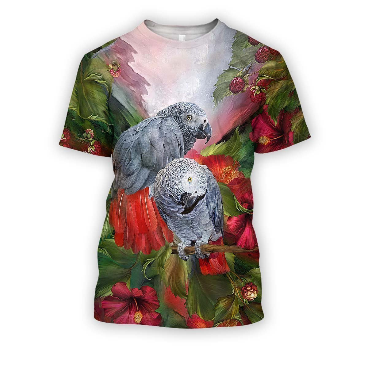 All Over Printed Parrots Shirts H397-Apparel-HbArts-T-Shirt-S-Vibe Cosy™