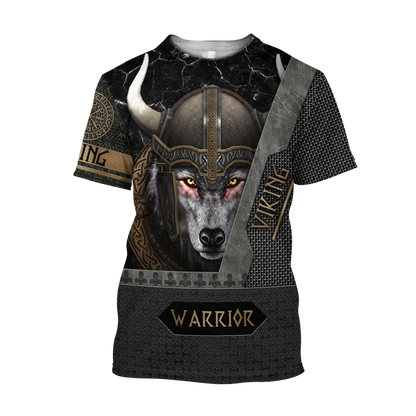 3D Viking Wolf Warrior Over Printed Hoodie for Men and Women