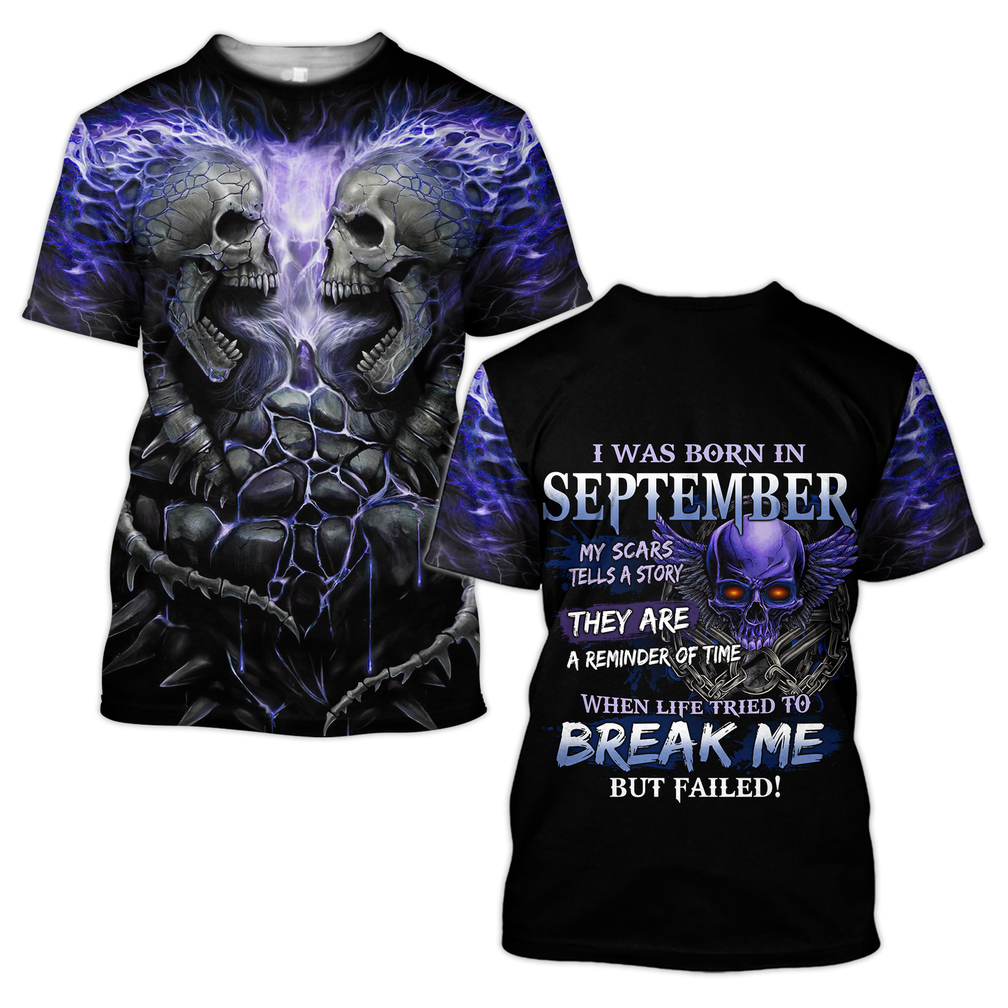 September Guy Skull 3D All Over Printed Shirts Pi24102009ST