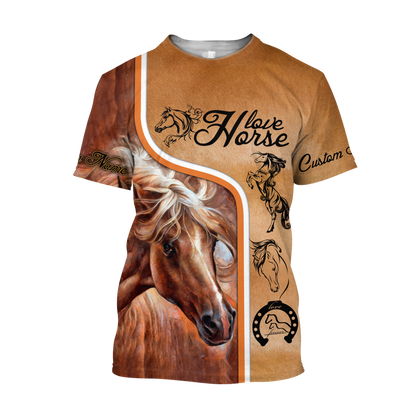 Personalized Love Horse  3D All Over Printed Unisex Shirts Pi112038
