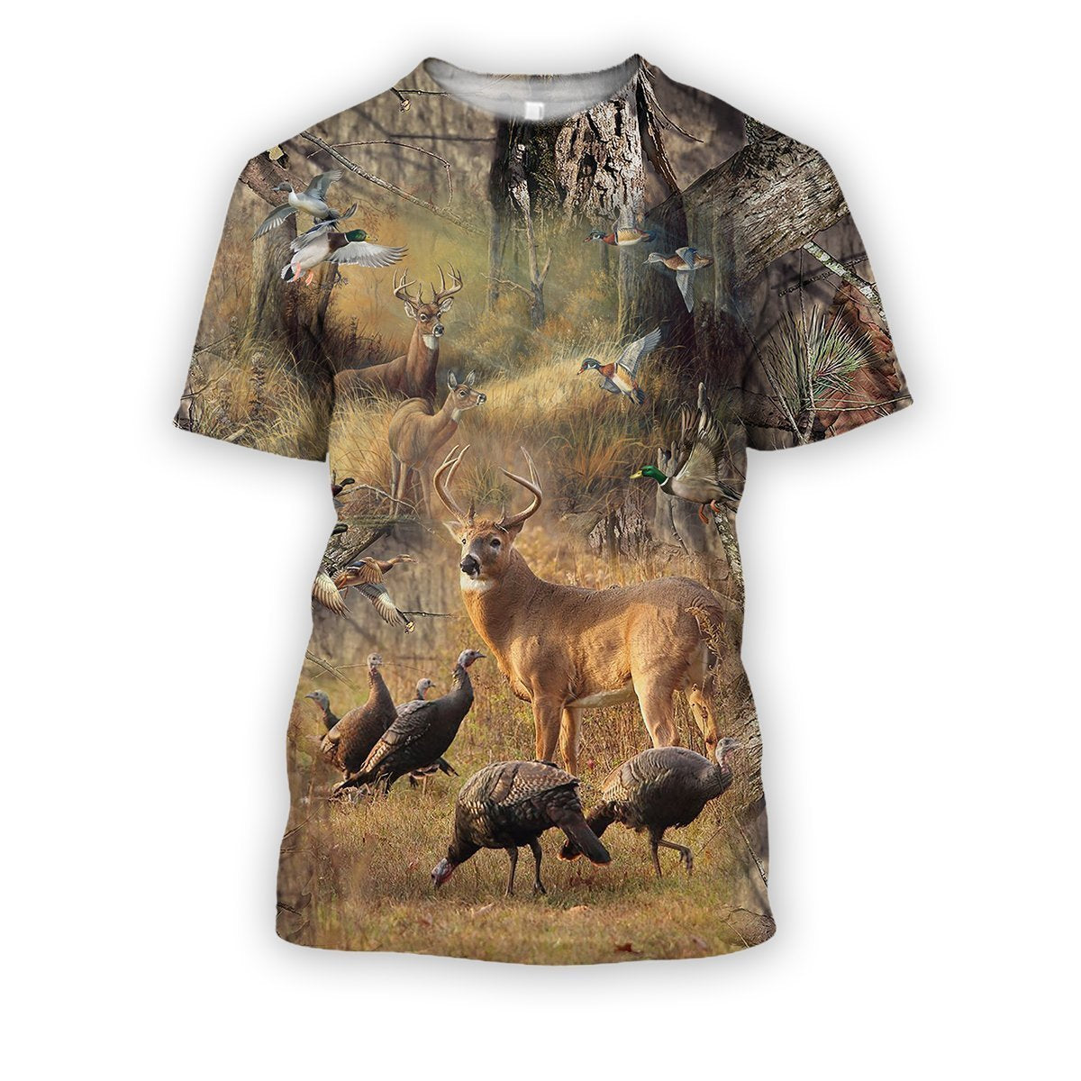 All Over Printed Love Hunting Camo Shirts-Apparel-HbArts-T-Shirt-S-Vibe Cosy™