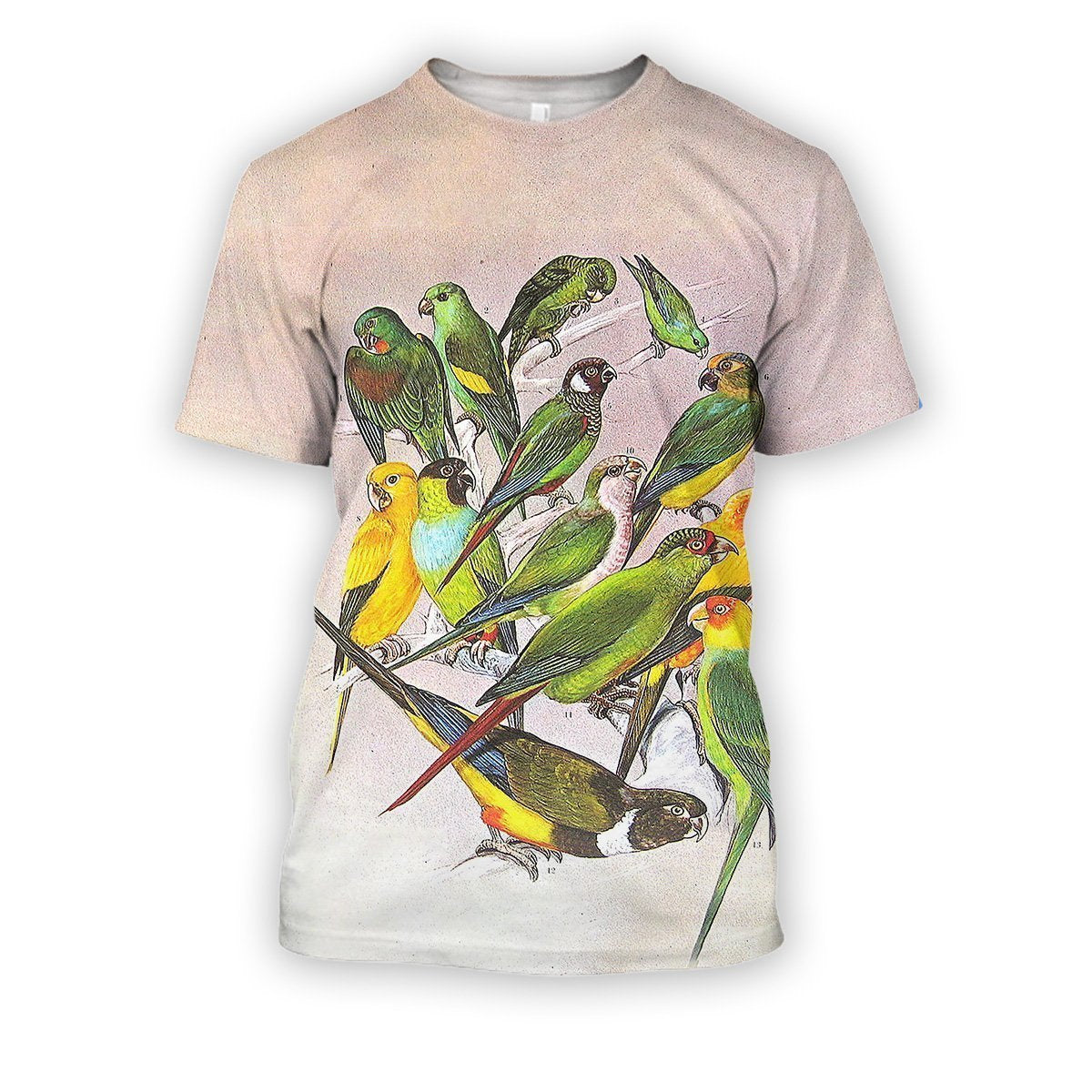 All Over Printed Parrots Shirts H234B-Apparel-HbArts-T-Shirt-S-Vibe Cosy™