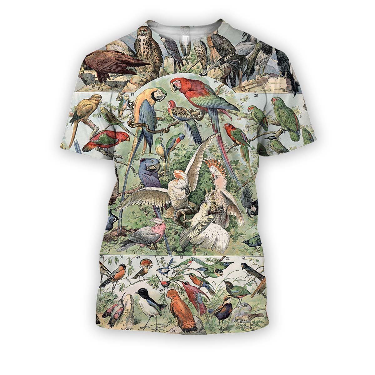 All Over Printed Parrots Shirts H394-Apparel-HbArts-T-Shirt-S-Vibe Cosy™