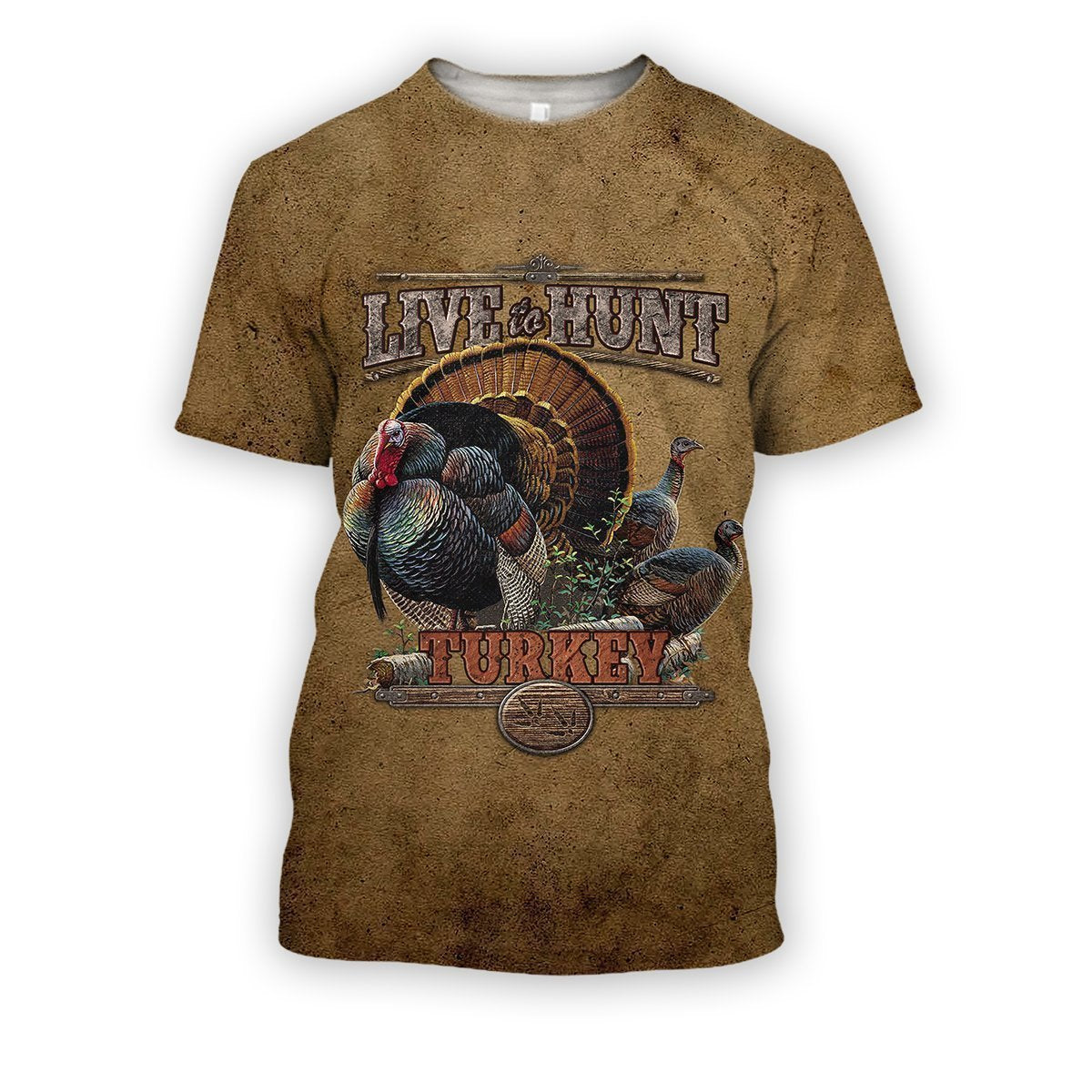 All Over Printed Live To Hunt Turkey-Apparel-HbArts-T-Shirt-S-Vibe Cosy™