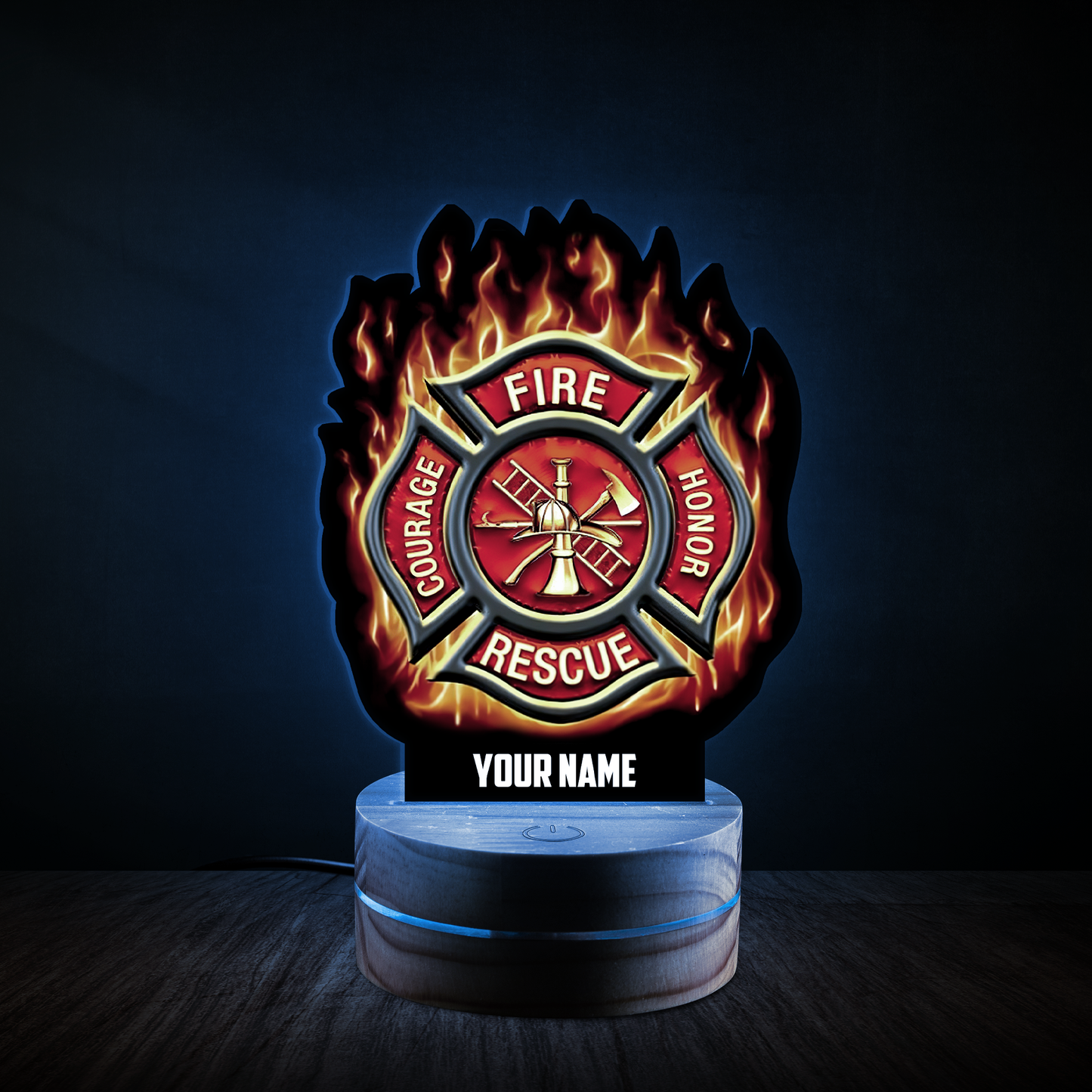 Customize Name Firefighter Led Night Light Personalized MH22022103