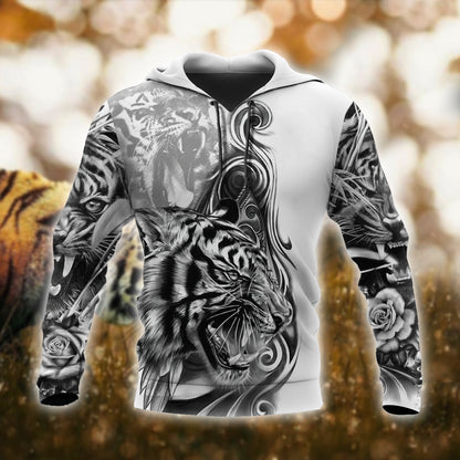 The Great Tiger Tattoo 3D All Over Print  Hoodie