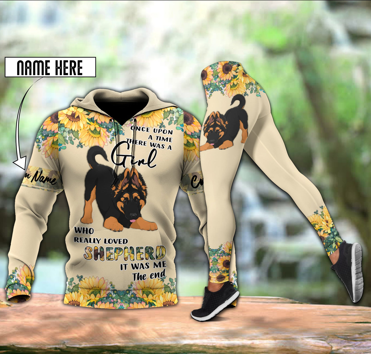 German shepherd flower combo hoodie + legging MH1009201