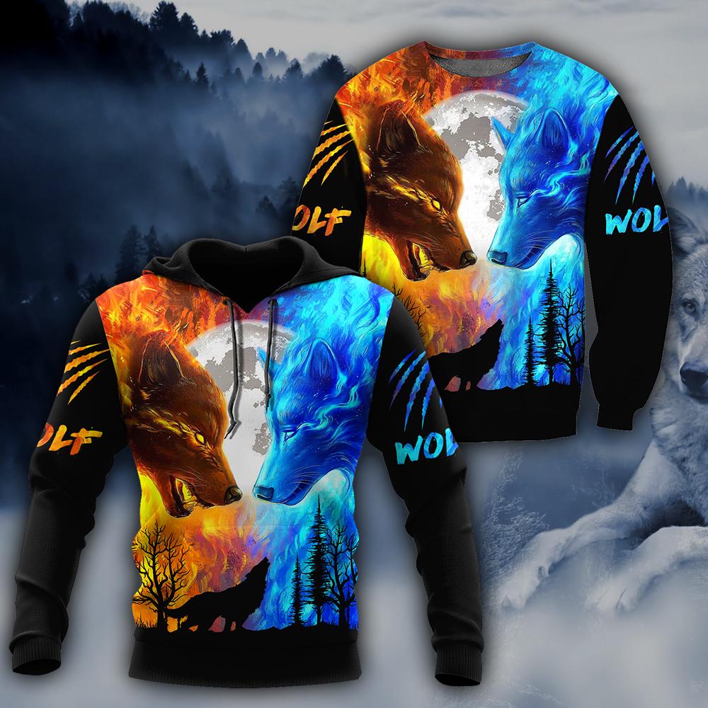 Wolf 3D All Over Printed Shirts For Men and Women AM260401-Apparel-TT-Hoodie-S-Vibe Cosy™