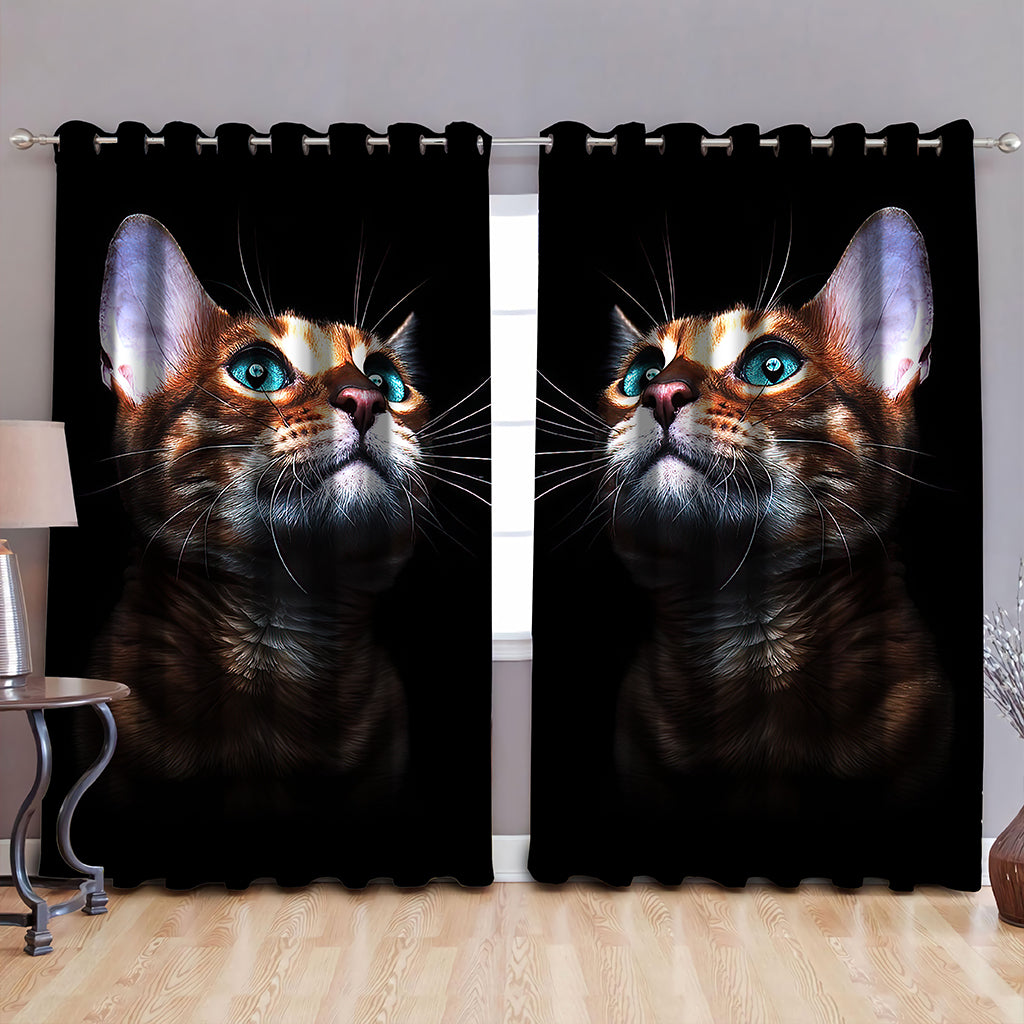 Cute Tabby Cat Window Curtains MH05012002