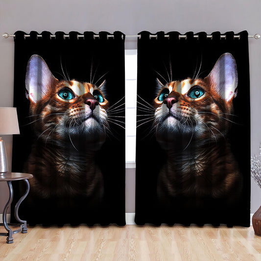 Cute Tabby Cat Window Curtains MH05012002