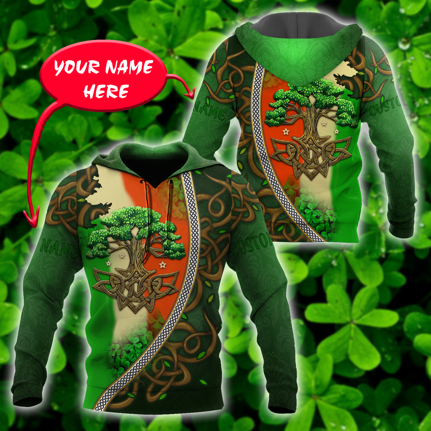 Premium Personalized Name Irish Saint Patrick's Day 3D All Over Printed Unisex Shirts