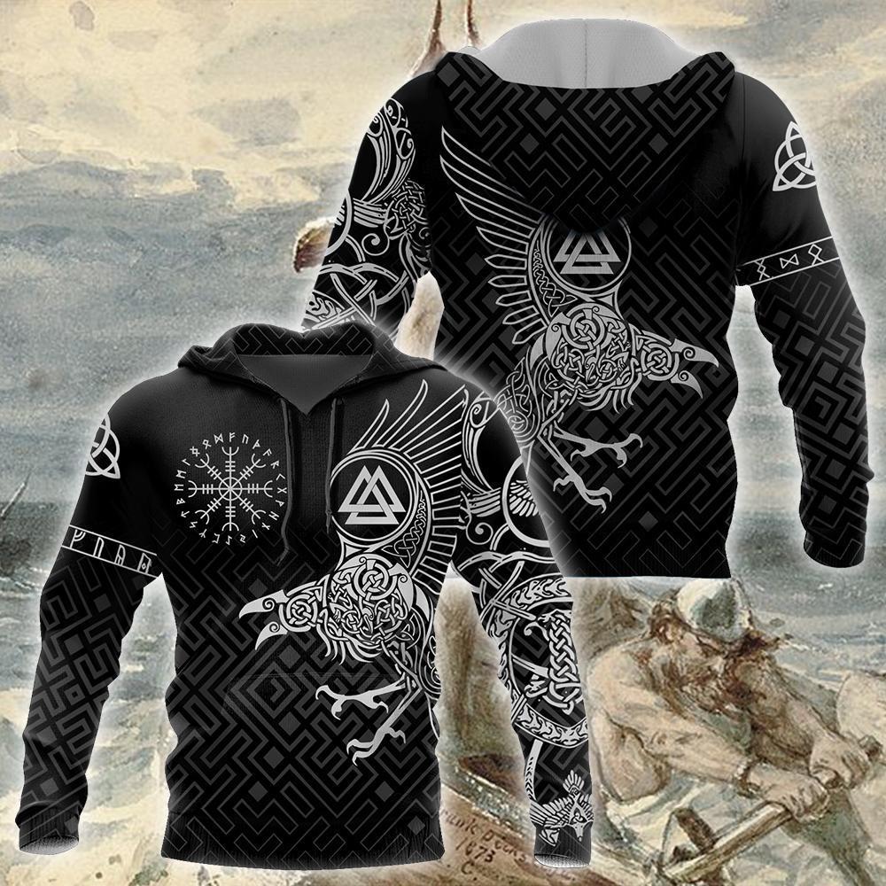 The Raven of Odin - Tattoo Style-Apparel-HP Arts-Hoodie-S-Vibe Cosy™