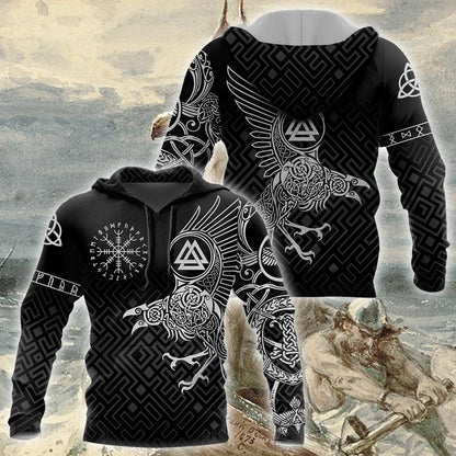 The Raven of Odin - Tattoo Style-Apparel-HP Arts-Hoodie-S-Vibe Cosy™