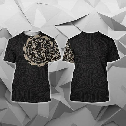 Maori Tangaroa Tattoo New Zealand All Over Hoodie - Golden HC-Apparel-Huyencass-T-Shirt-S-Vibe Cosy™