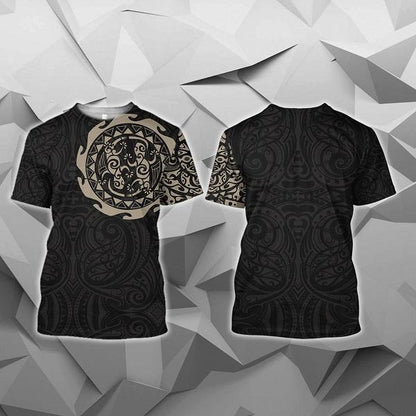 Maori Tangaroa Tattoo New Zealand All Over Hoodie - Golden NVD-Apparel-Dung Van-T-Shirt-S-Vibe Cosy™