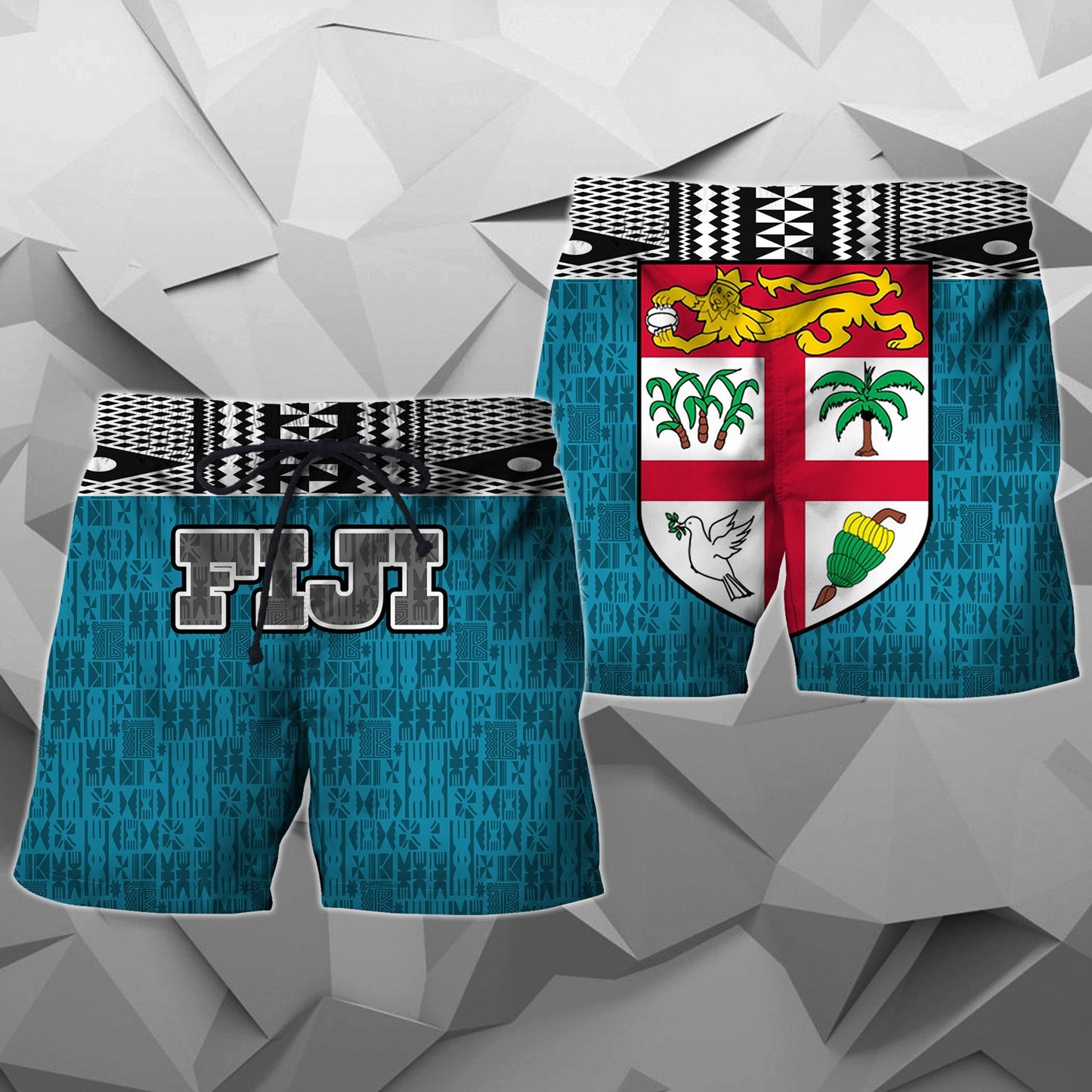 Fiji Tapa Hoodie NN5-Apparel-Khanh Arts-Shorts-S-Vibe Cosy™