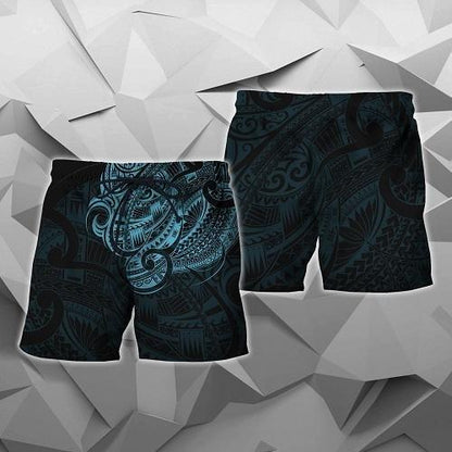 Maori Tattoo Style All Over Hoodie Blue Version HC0804-Apparel-Huyencass-Shorts-S-Vibe Cosy™