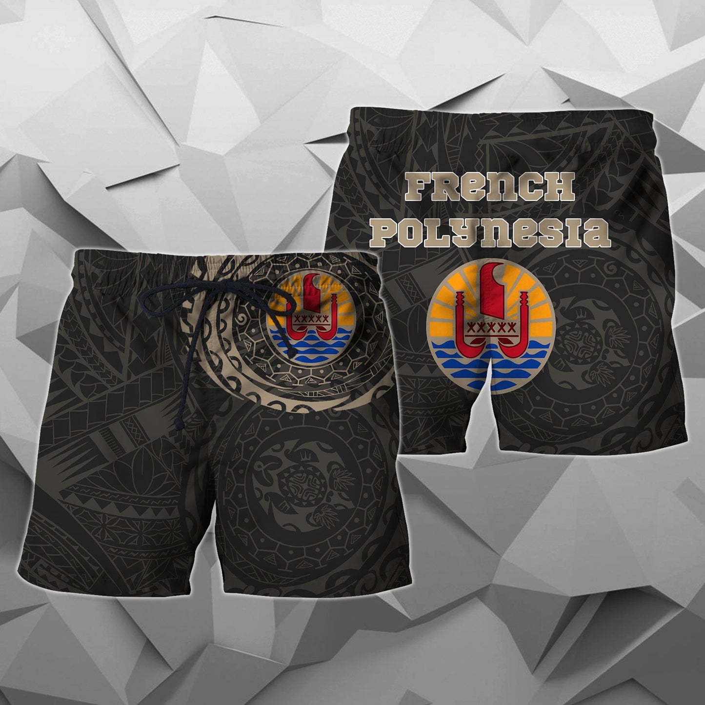 French Polynesia In My Heart Polynesian Hoodie A7-Apparel-Khanh Arts-Shorts-S-Vibe Cosy™