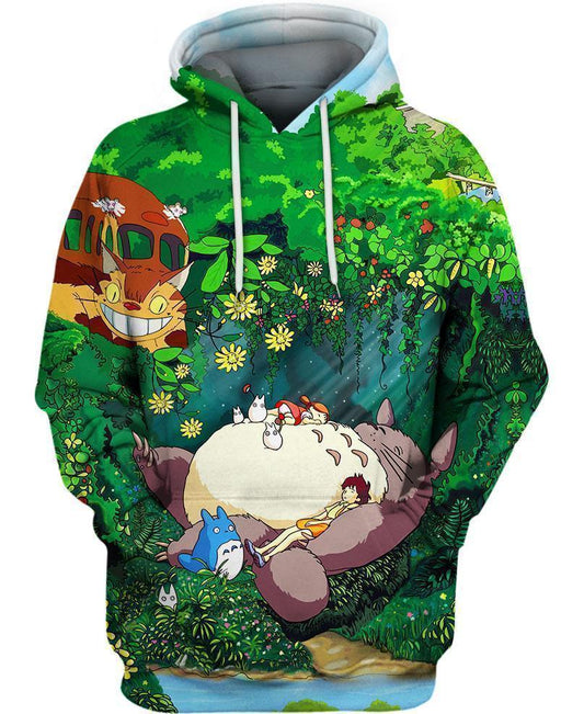 Sleep in the green forest - HC05-ghibli-Huyencass-Hoodie-S-Vibe Cosy™