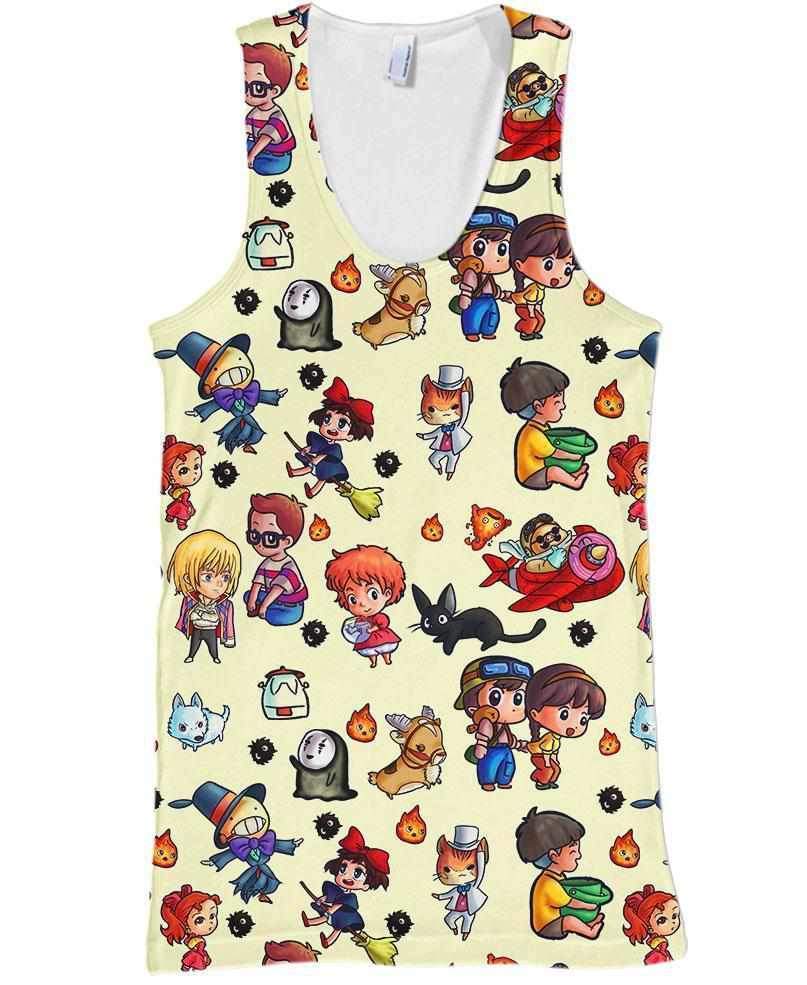 Cute Characters-ghibli-RoosterArt-Tank-S-Vibe Cosy™