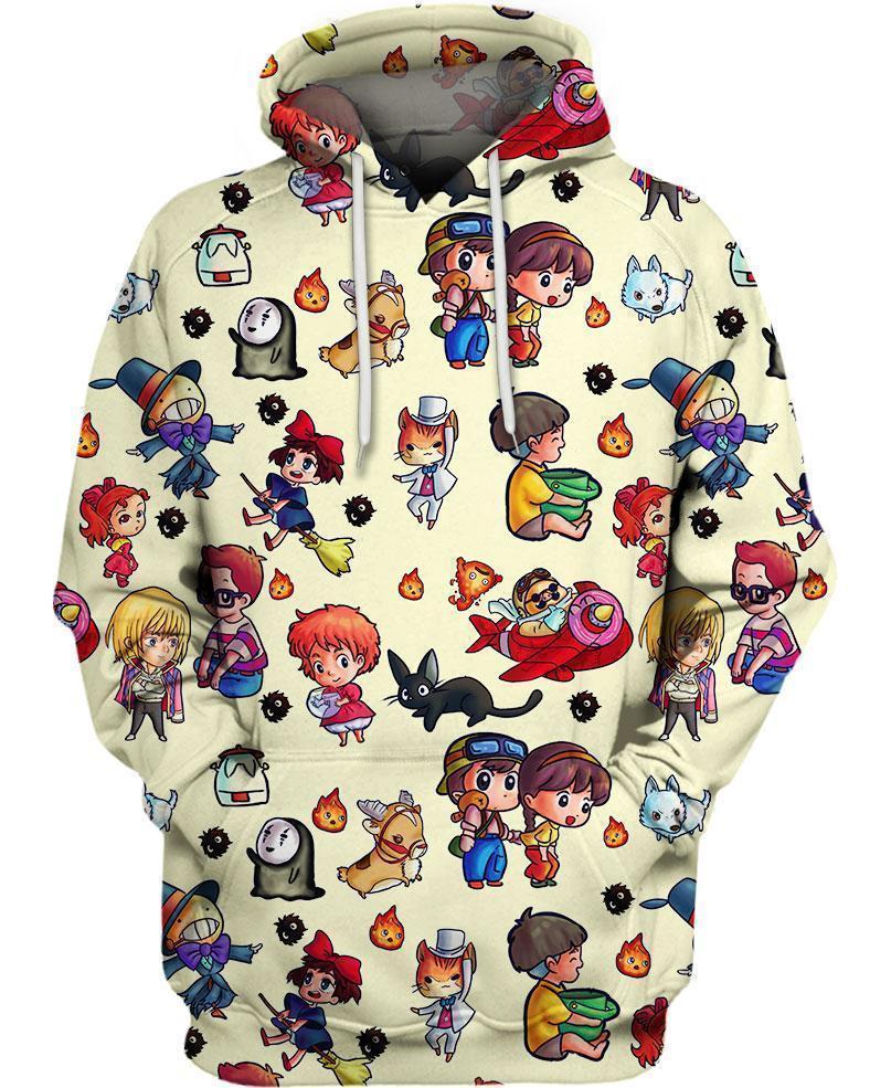 Cute Characters-ghibli-RoosterArt-Hoodie-S-Vibe Cosy™