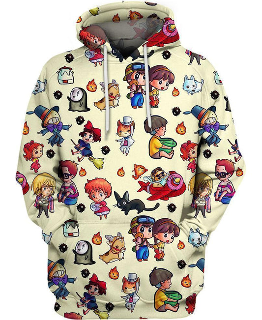 Cute Characters-ghibli-RoosterArt-Hoodie-S-Vibe Cosy™