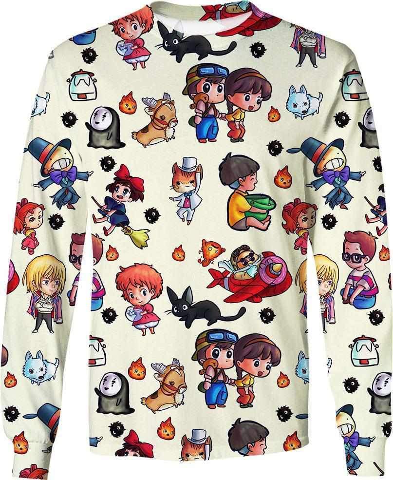 Cute Characters-ghibli-RoosterArt-Sweatshirt-S-Vibe Cosy™