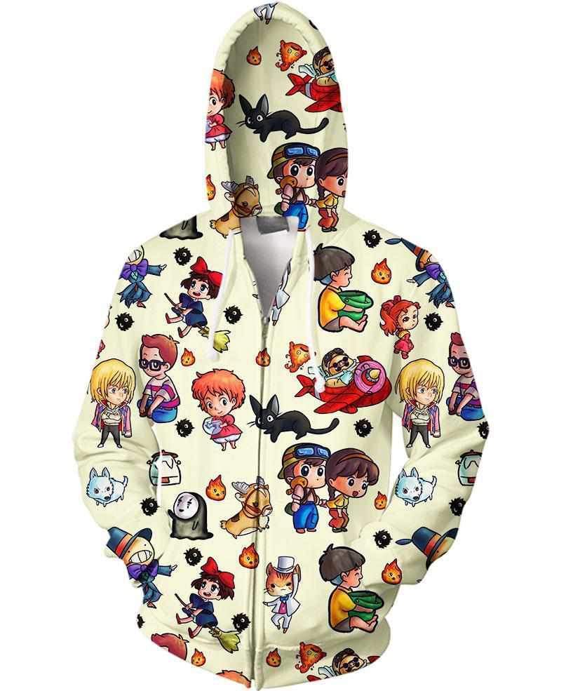 Cute Characters-ghibli-RoosterArt-Zip-S-Vibe Cosy™