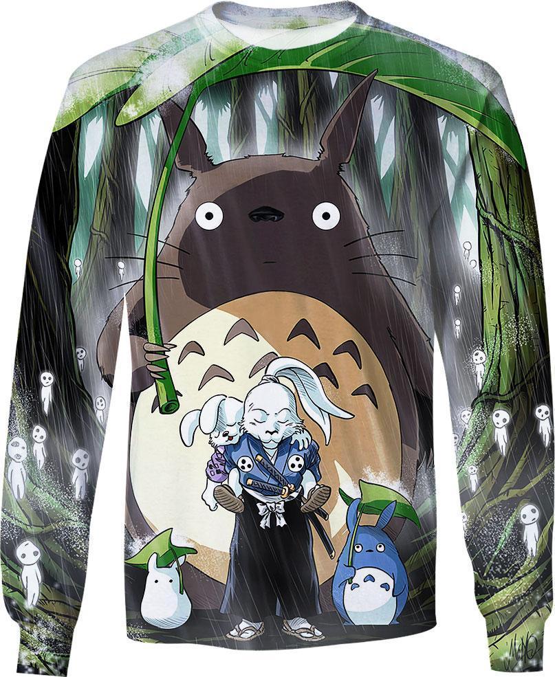 Jotaro and Totoro-ghibli-RoosterArt-Sweatshirt-S-Vibe Cosy™