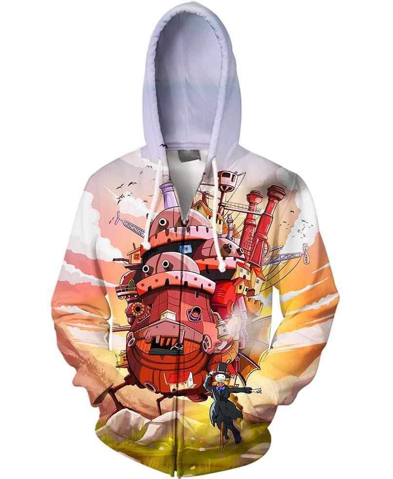 Moving Castle-ghibli-RoosterArt-Zip-S-Vibe Cosy™