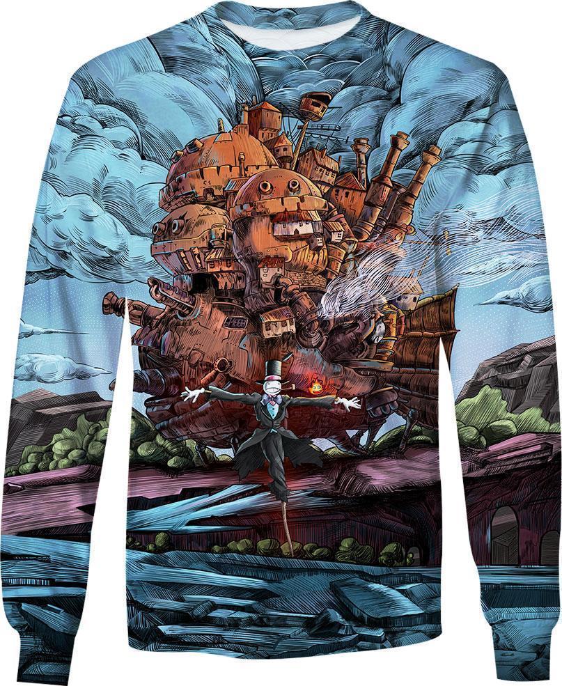 Magical Castle-ghibli-RoosterArt-Sweatshirt-S-Vibe Cosy™