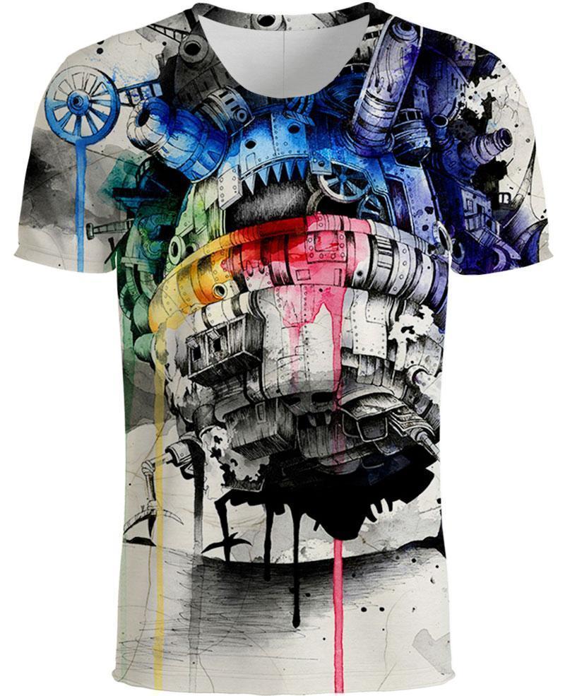Mysterious Castle-ghibli-RoosterArt-T-Shirt-S-Vibe Cosy™