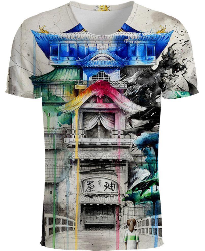 The Magical Bathhouse-ghibli-RoosterArt-T-Shirt-S-Vibe Cosy™
