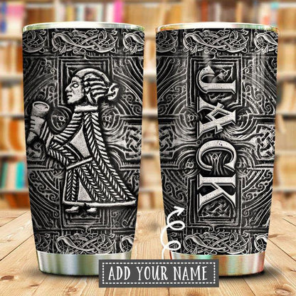 Personalized Viking Valkyrie Metal Style Personalized  Stainless Steel Tumbler 25022104.CXT Custom Name XT