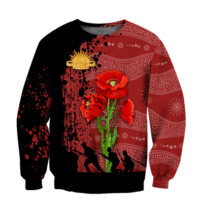 Premium Anzac Day Poppy 3D Printed Unisex Shirts TN
