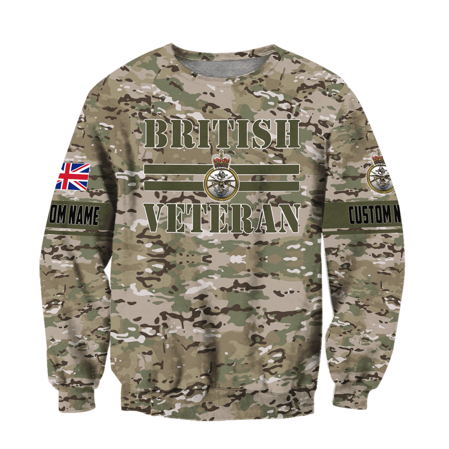 Custom Name XT British Veteran 3D Printed Shirts Pi15052105