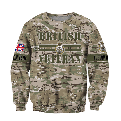 Custom Name XT British Veteran 3D Printed Shirts Pi15052105