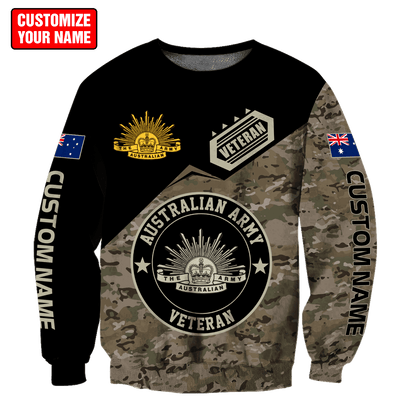 Custom name Australian Army Camo 3D printed shirts DD16102102