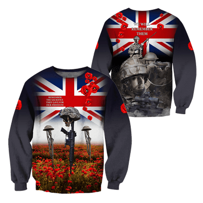 Remembrance Day Lest We Forget 3D All Over Printed Unisex Shirts
