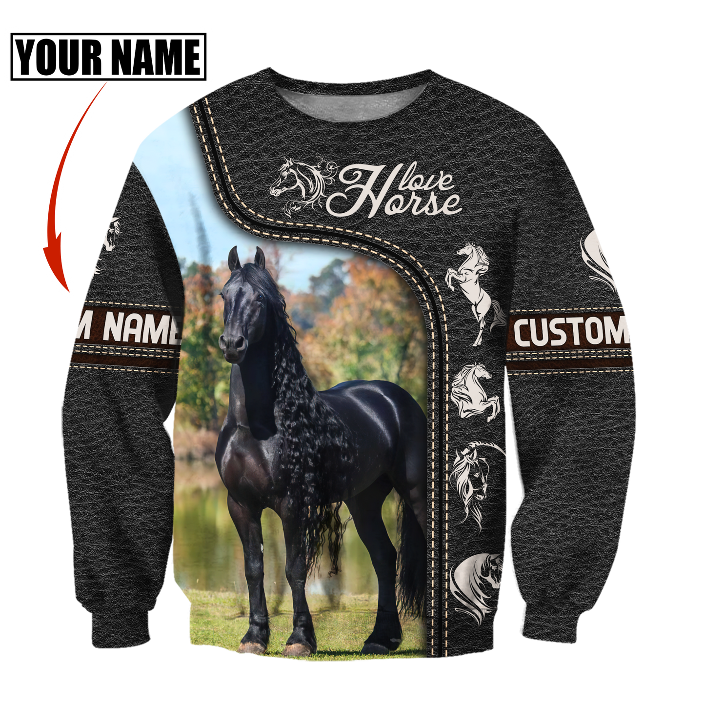 Personalized Name Premium Horse 3D All Over Printed Unisex Shirts CB